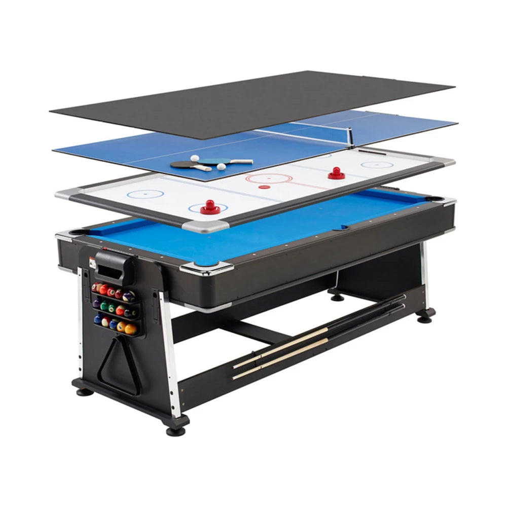 Custom 7ft 4-in-1 Multi-Function Game Table with Pong Air Hockey Pool and Dining Commercial Grade Space Saving Versatile