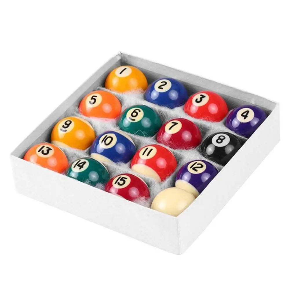 Resin billiard ball set for pool table, small billiard balls, complete set