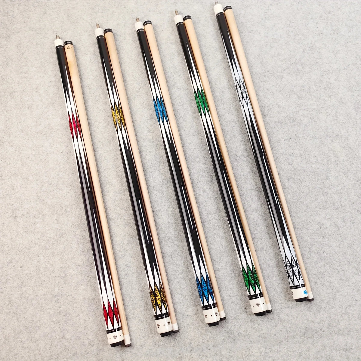 1 Premium 13mm -tipped Nine-ball Cue, Featuring a Colorful Diamond Pattern, 58-inch Length, 18-ounce Weight