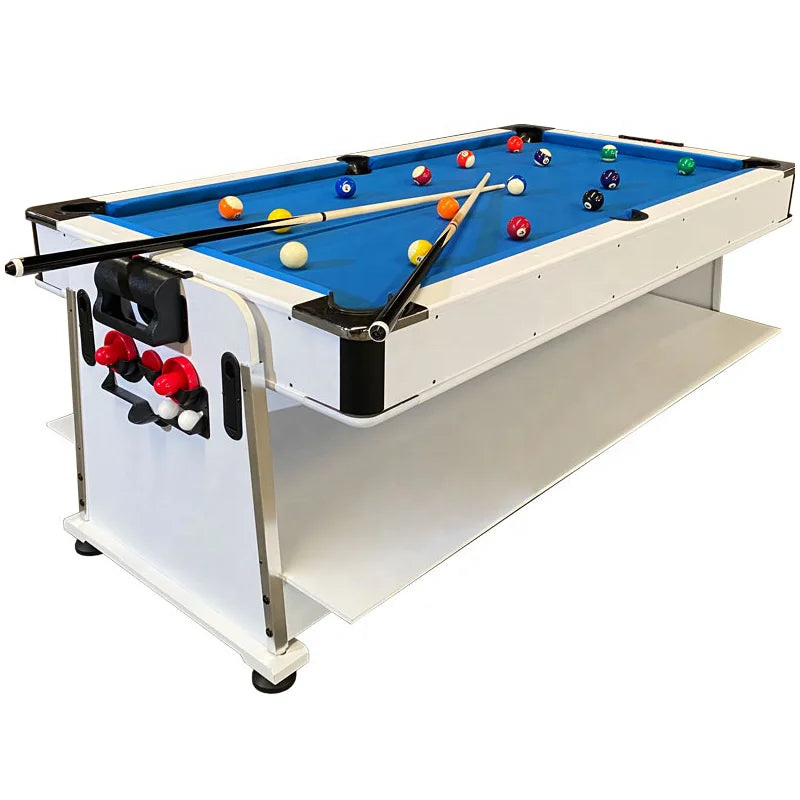 7FT New Fashion 4 in 1 Rotating Multi Game Table Set  with Billiard Table/ Air Hockey/Tennis/Dinning Table