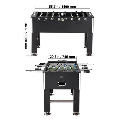 SucceBuy Foosball Table Game 55in Soccer Tabletop Standard Size Tabletops for Home Family Game Room Soccer w/Foosball Table Set